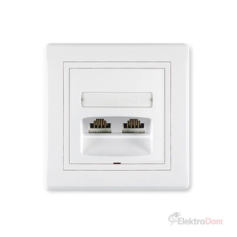 Priključnica komunikacijska 2xRJ45 Cat5e UTP bela PRESTIGE